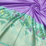 Lavender Color Pure Katan Silk Handwoven Banarasi Saree