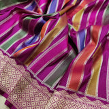 Multicolor Pure Katan Silk Handwoven Banarasi Saree