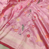 Pastel Colour Pure Katan Silk Handwoven Banarasi Saree