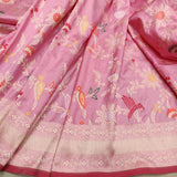 Pastel Colour Pure Katan Silk Handwoven Banarasi Saree