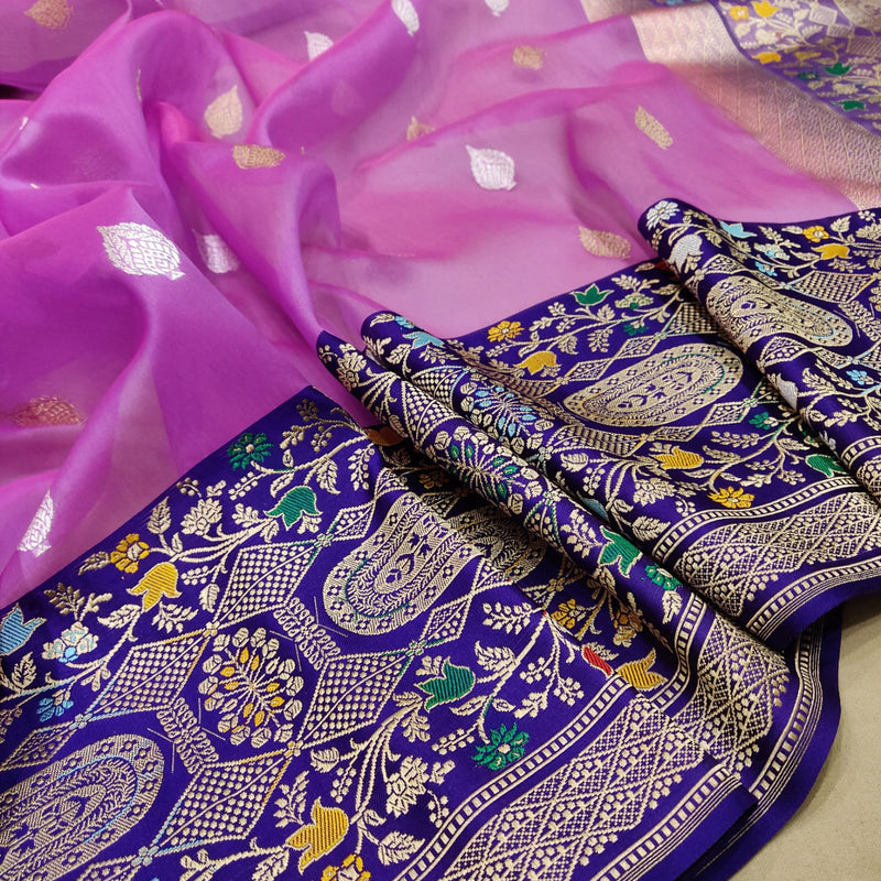 Pure Kora Silk Handwoven Banarasi Saree