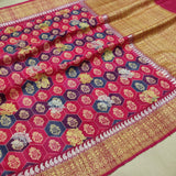 Pure tussar Silk Handwoven Banarasi Saree