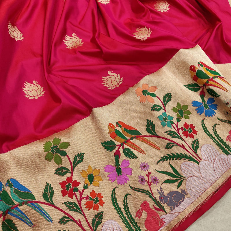 Pink Colour Pure Katan Silk Handwoven Banarasi Saree