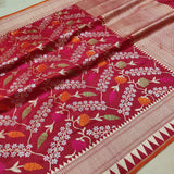 Red Color Pure Katan Silk Handwoven Banarasi Saree