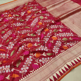 Red Color Pure Katan Silk Handwoven Banarasi Saree