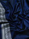 Navy Blue Color Katan Silk Handwoven Banarasi Saree