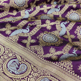 Purple Color Pure Katan Silk Handwoven Banarasi Saree