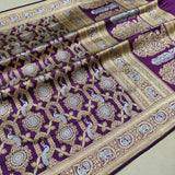 Purple Color Pure Katan Silk Handwoven Banarasi Saree