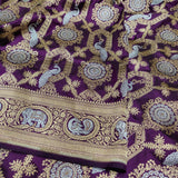 Purple Color Pure Katan Silk Handwoven Banarasi Saree