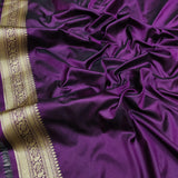 Purple Color Pure Katan Silk Handwoven Banarasi Saree