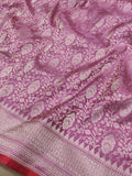 Pure Mashru Satin  Silk Handwoven Banarasi Saree