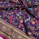 Purple Color Pure Katan Silk Handwoven Banarasi Saree