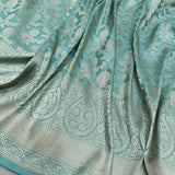 Sky Blue Color Pure Katan Silk Handwoven Banarasi Saree