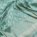 Sky Blue Color Pure Katan Silk Handwoven Banarasi Saree