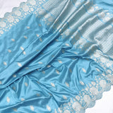 Sky Blue Color Katan Silk Handwoven Banarasi Saree
