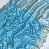 Sky Blue Color Katan Silk Handwoven Banarasi Saree