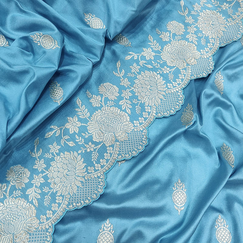 Sky Blue Color Katan Silk Handwoven Banarasi Saree