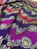 Multicolor Pure Katan Silk Handwoven Banarasi Saree