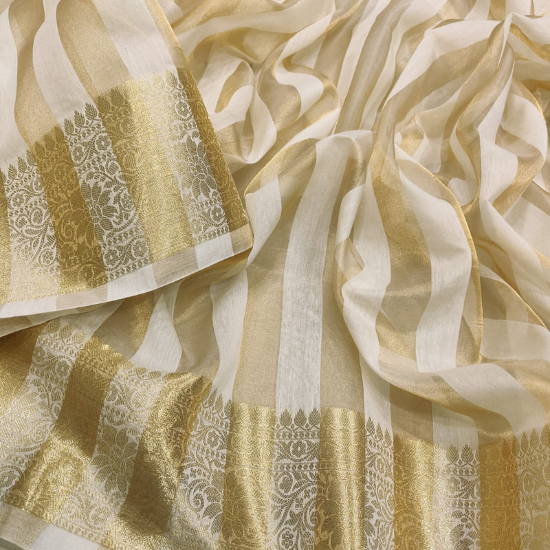 Pure Tissue Cotton Handwoven Banarasi Saree