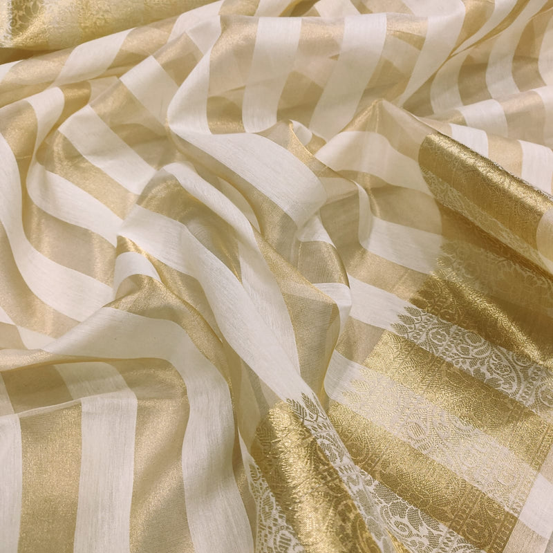 Pure Tissue Cotton Handwoven Banarasi Saree