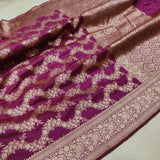 Magenta Color Pure Katan Silk Handwoven Banarasi Saree