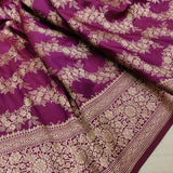 Magenta Color Pure Katan Silk Handwoven Banarasi Saree