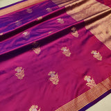 Dual Shade  Pure Katan Silk Handwoven Banarasi Saree