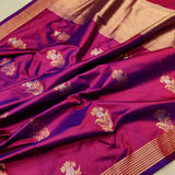 Dual Shade  Pure Katan Silk Handwoven Banarasi Saree