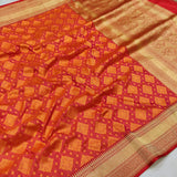 Dual Shade  Pure Katan Silk Handwoven Banarasi Saree