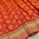 Dual Shade  Pure Katan Silk Handwoven Banarasi Saree