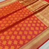 Dual Shade  Pure Katan Silk Handwoven Banarasi Saree