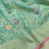 Pure Kora Jamdani Handwoven Banarasi Saree