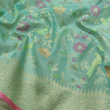 Pure Kora Jamdani Handwoven Banarasi Saree