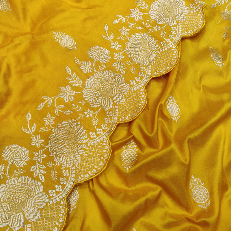 Yellow Color Katan Silk Handwoven Banarasi Saree