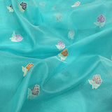 Sky Blue Colour Pure Kora Silk Handwoven Banarasi Saree