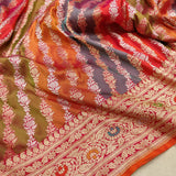 Multicolor Pure Katan Silk Handwoven Banarasi Saree