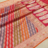 Multicolor Pure Katan Silk Handwoven Banarasi Saree