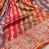 Multicolor Pure Katan Silk Handwoven Banarasi Saree