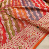 Multicolor Pure Katan Silk Handwoven Banarasi Saree