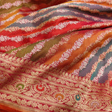 Multicolor Pure Katan Silk Handwoven Banarasi Saree