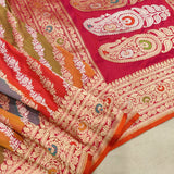 Multicolor Pure Katan Silk Handwoven Banarasi Saree