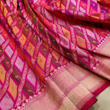 Multicolor Pure Katan Silk Handwoven Banarasi Saree