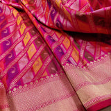 Multicolor Pure Katan Silk Handwoven Banarasi Saree