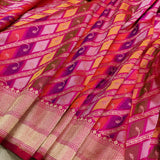 Multicolor Pure Katan Silk Handwoven Banarasi Saree