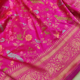 Pink Color Pure Katan Silk Handwoven Banarasi Saree