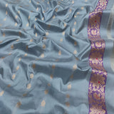 Pastel Color Pure Katan Silk Handwoven Banarasi Saree