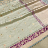 Pastel Color Pure Katan Silk Handwoven Banarasi Saree