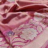 Pastel Pink Color Pure Katan Silk Handwoven Banarasi Saree