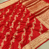 Red Color Pure Katan Silk Handwoven Banarasi Saree