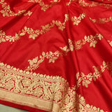 Red Color Pure Katan Silk Handwoven Banarasi Saree